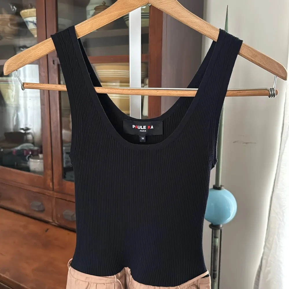 PAULE KA PARIS Colorblock Black Top with Tan Layered Skirt Dress 36 - Image 5