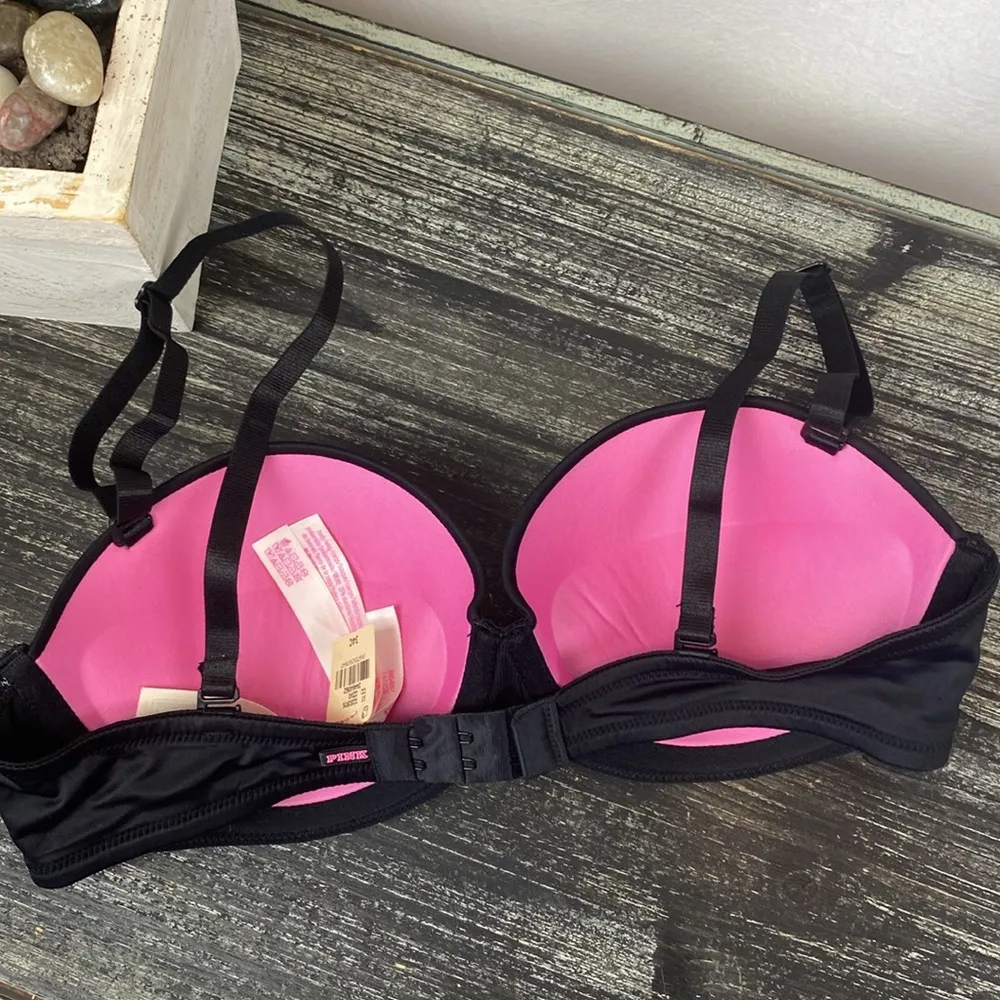 PINK Victoria’s Secret Strapless Padded Black Bra NEW 34C - Image 2