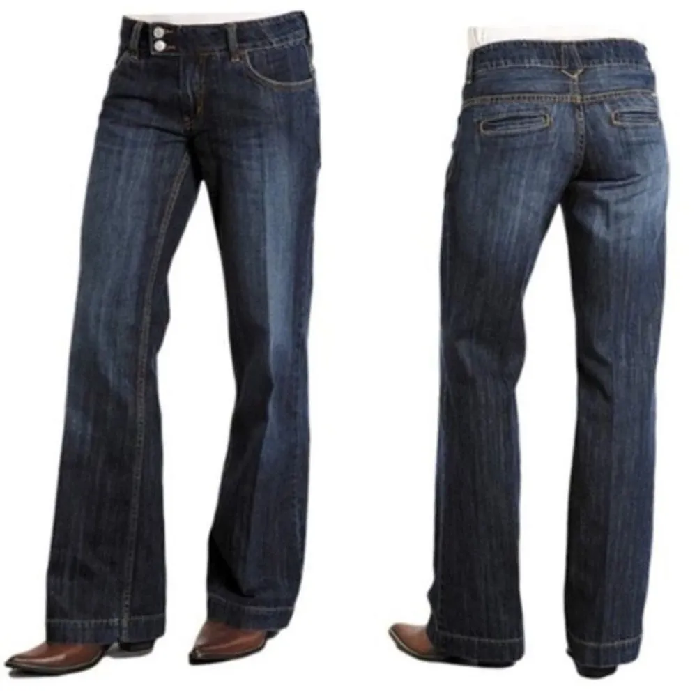 NEW STETSON 214 City Trouser Jeans Wide Leg Women's Size 14 Regular Western NWT - Image 4