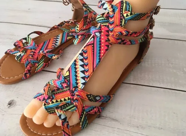 Bohemian Style Sandals, Size 10 Multiple - Image 5