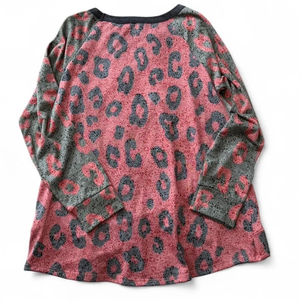 ‎Cheetah Print Raglan Top Pink Size L - Image 3