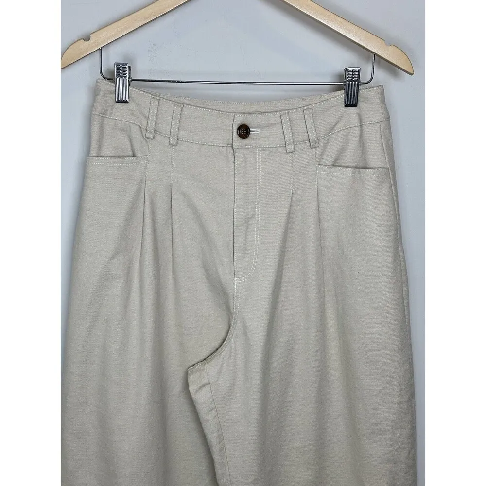Anthropologie Avec Les Filles Women High Rise Wide Leg Pants Size Medium Pleated - Image 3