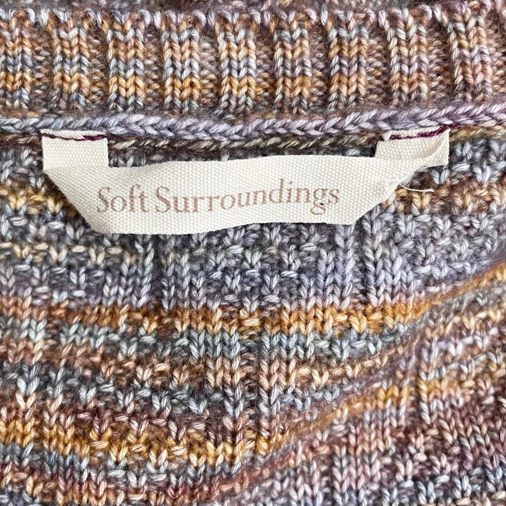 Soft Surroundings Size 2X Multicolor Textured Knit Sweater Cotton Blend Tunic - Image 9