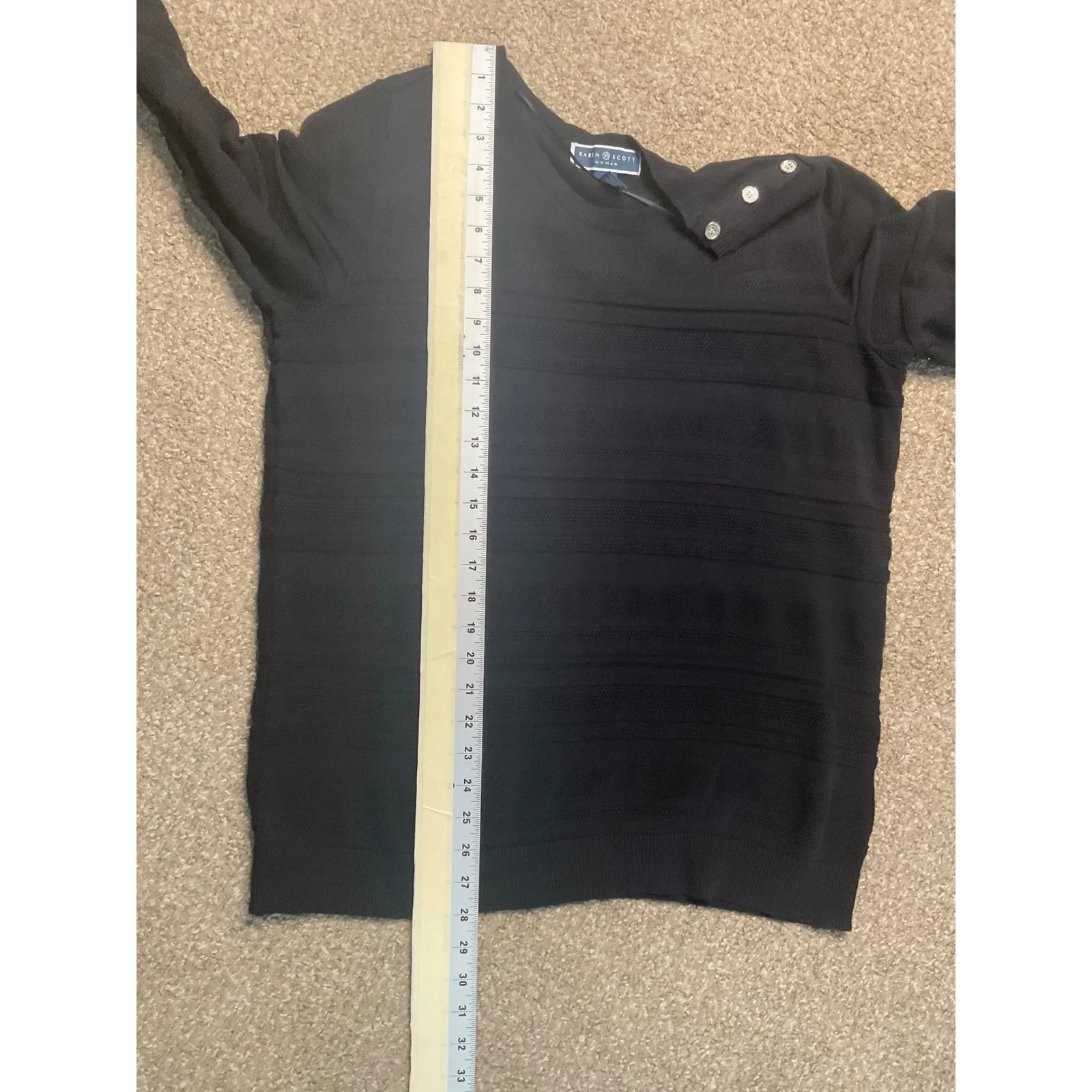 Karen Scott‎ Woman Black Crew Neck Long Sleeve Knit Top Plus Size 0X - Image 5