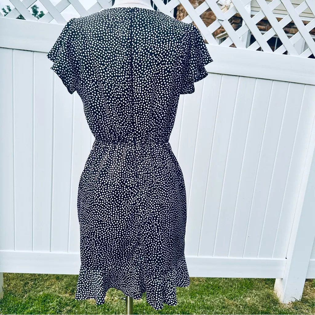 AX Paris Black Polka Dot Wrap Frill Mini Dress - Image 13