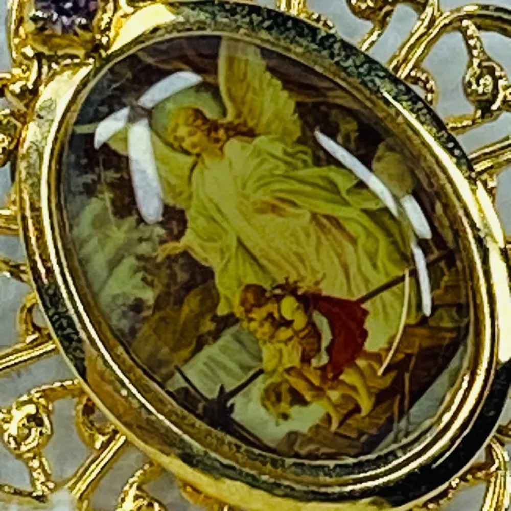 Jesus God Children Religious Tie Tack Jewelry Pin Brooch Gold Tone Filagree - Image 9