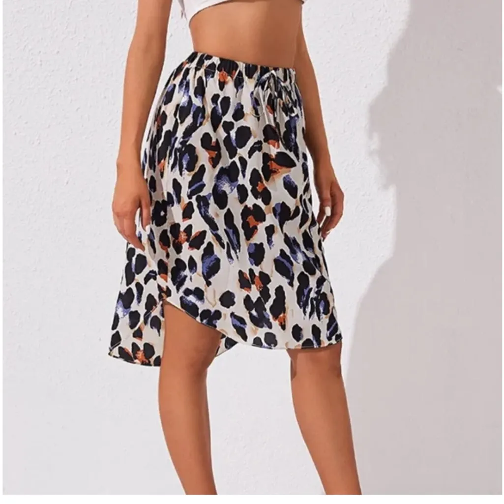 SHEIN Curve Plus Size 4X Multicolor Leopard Animal Print Skirt 4XL - Image 4