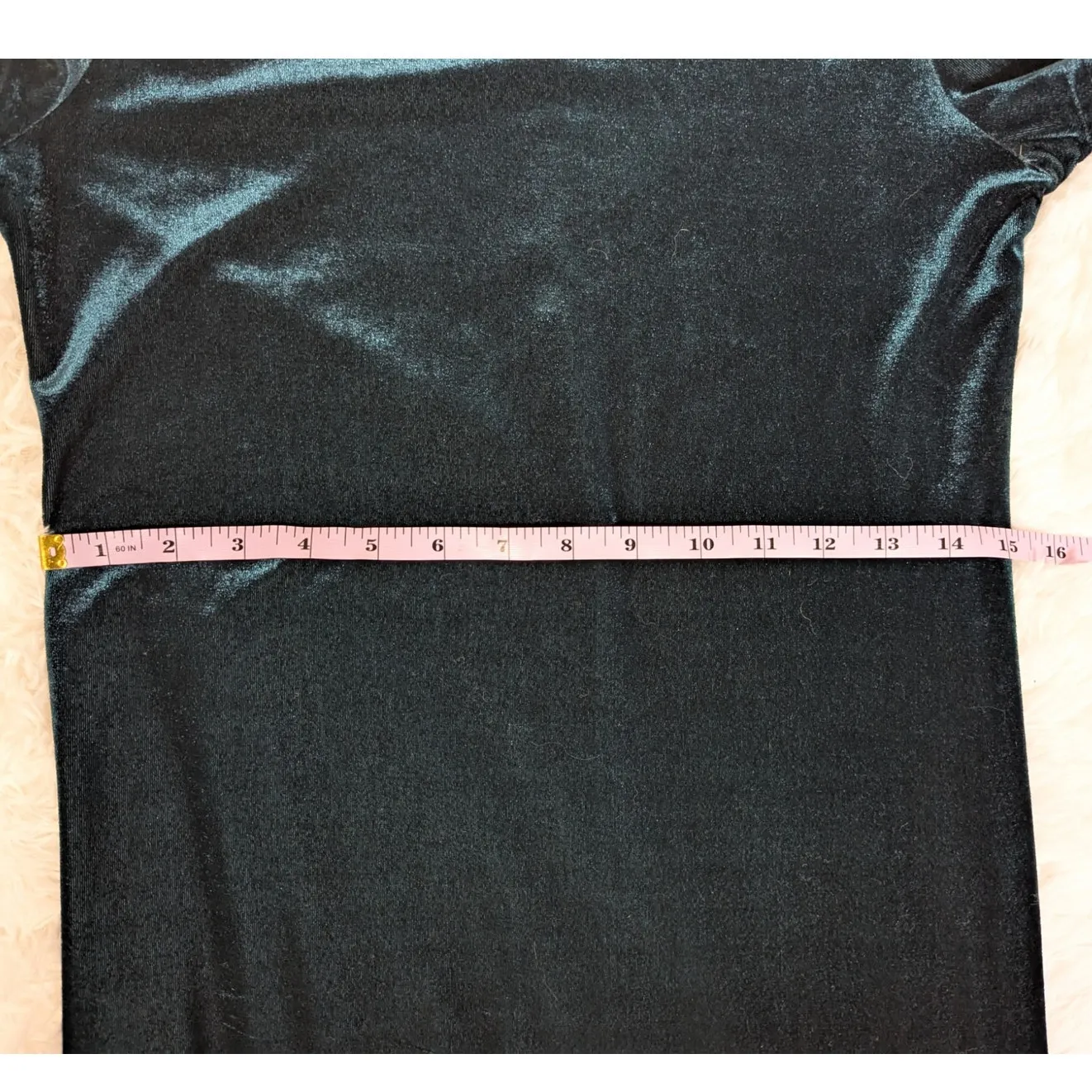 Vintage Y2K Velvet Short Sleeve Maxi Dress Dark Green Size Medium - Image 8