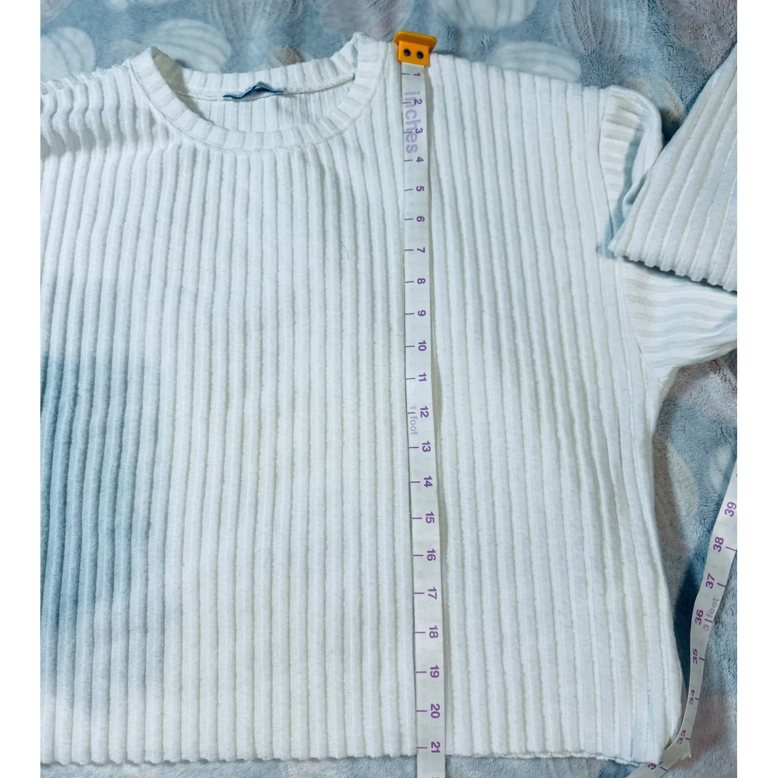 Zara x Trafaluc Women Size Medium‎ White Long Sleeve White Sweater Boxy Soft - Image 5