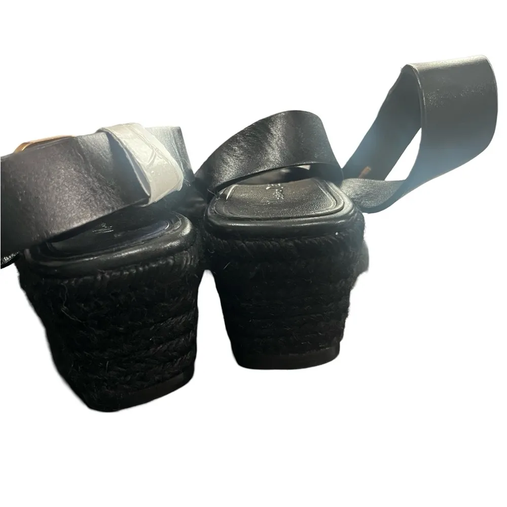 Massimo Dutti Jute Wedges NWT Elegant Black Wedge Sandals - Image 6