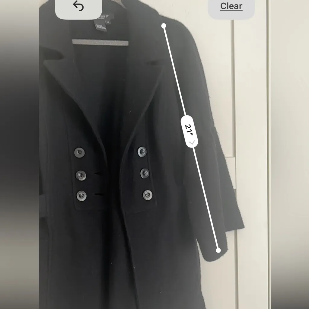 Sandro Sportswear Women's Wool Black Pea Coat Minimalist Chic Travel - Image 6