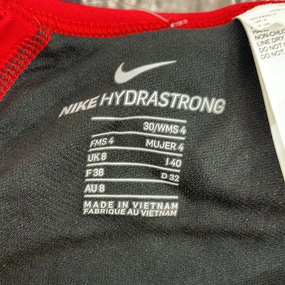 Nike Swim Hydrastrong Black and Red Swimsuit size 4 new with tags - Image 4
