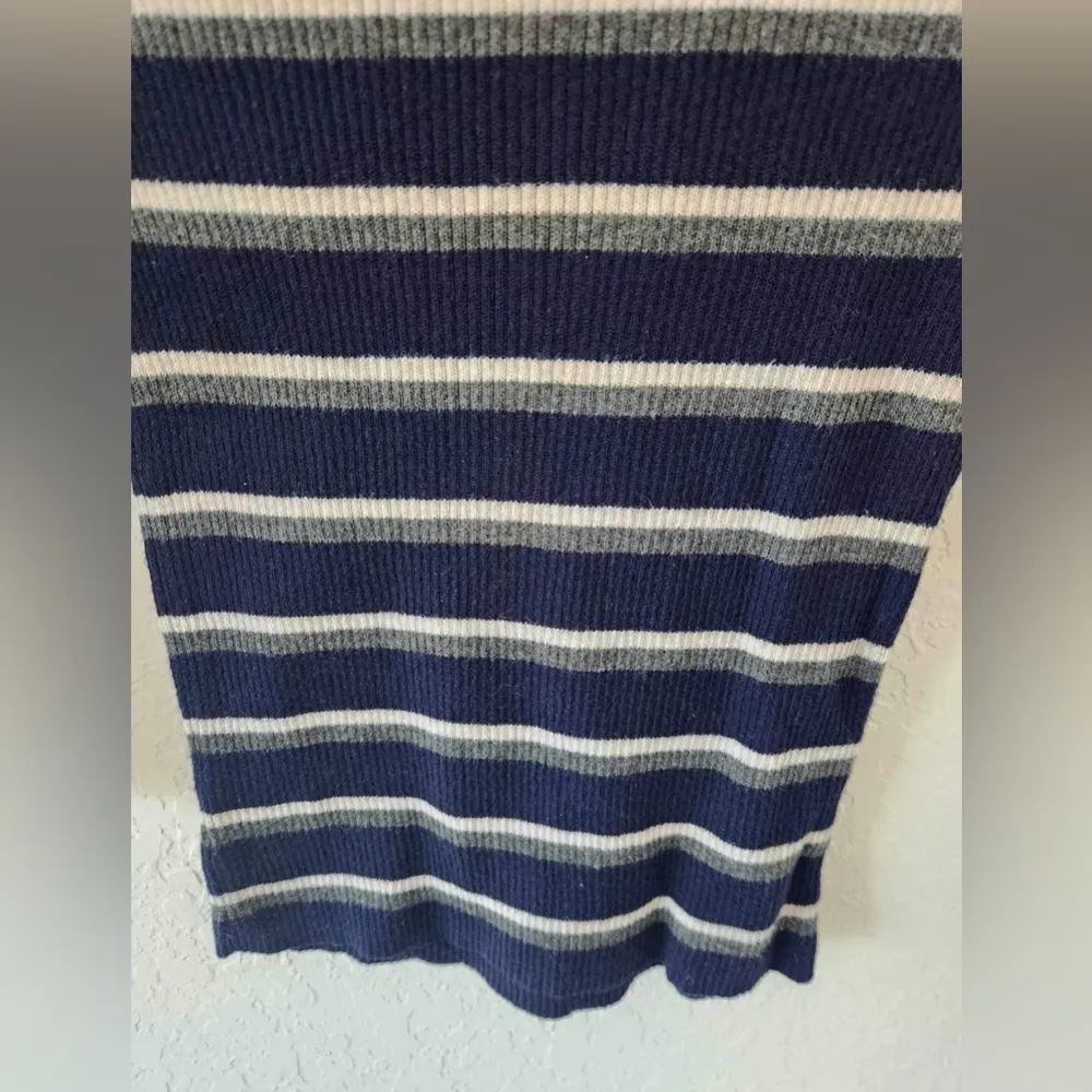 Moth Striped y2k Retro stripe Blue Sweater size small - Image 3