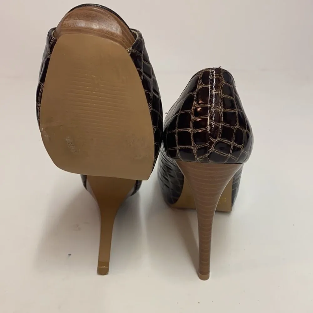 Qupid | Crocodiles Embossed Open Toe Heels Size 8 A18 - Image 10