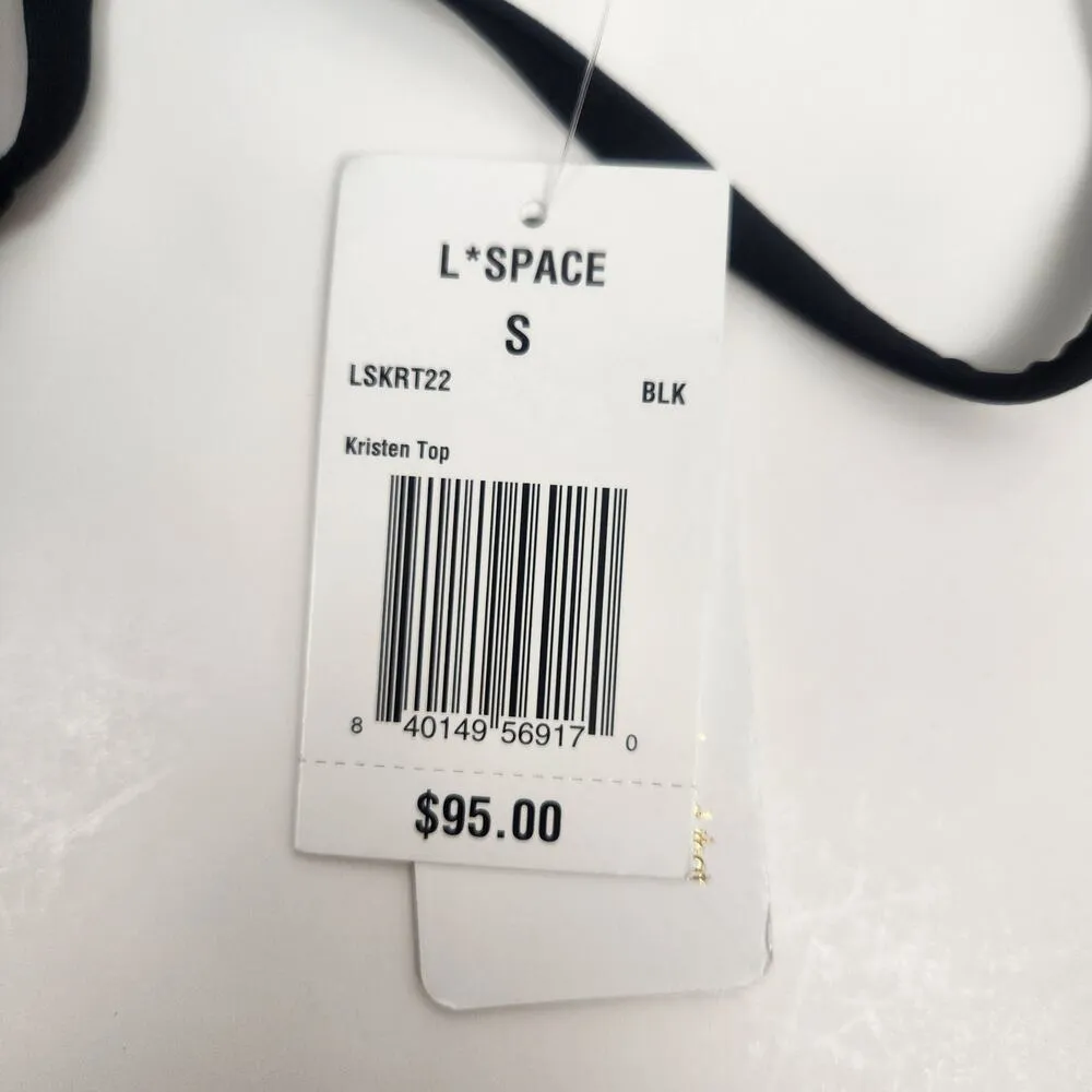 L*Space Kristen Bikini Top Wrap Around Black Size Small NWT - Image 5