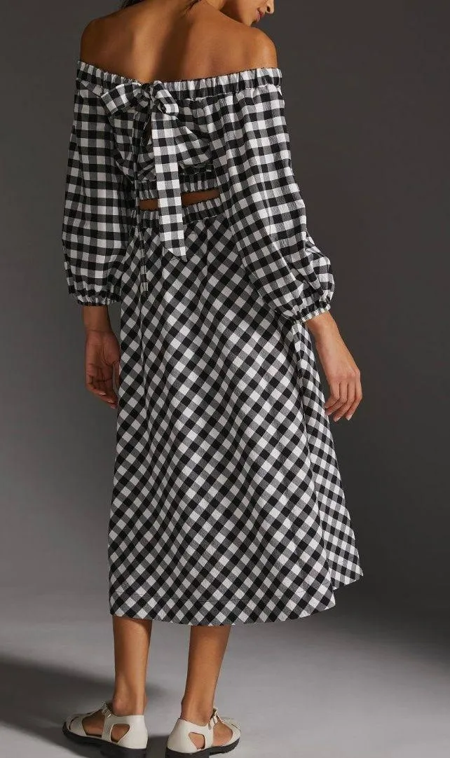 Anthropologie Maeve Gingham Skirt Set, Medium - Image 9