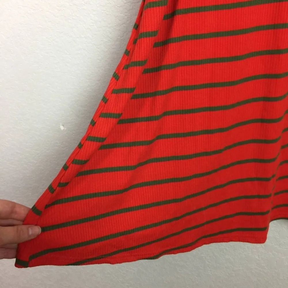 HOTKISS Cold Shoulder Striped Mock Neck Dress Sz M - Image 4