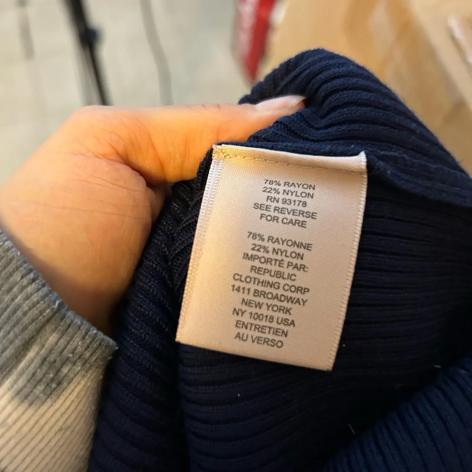 Philosophy Navy Blue Ribbed Full Zip Cardigan - Image 4