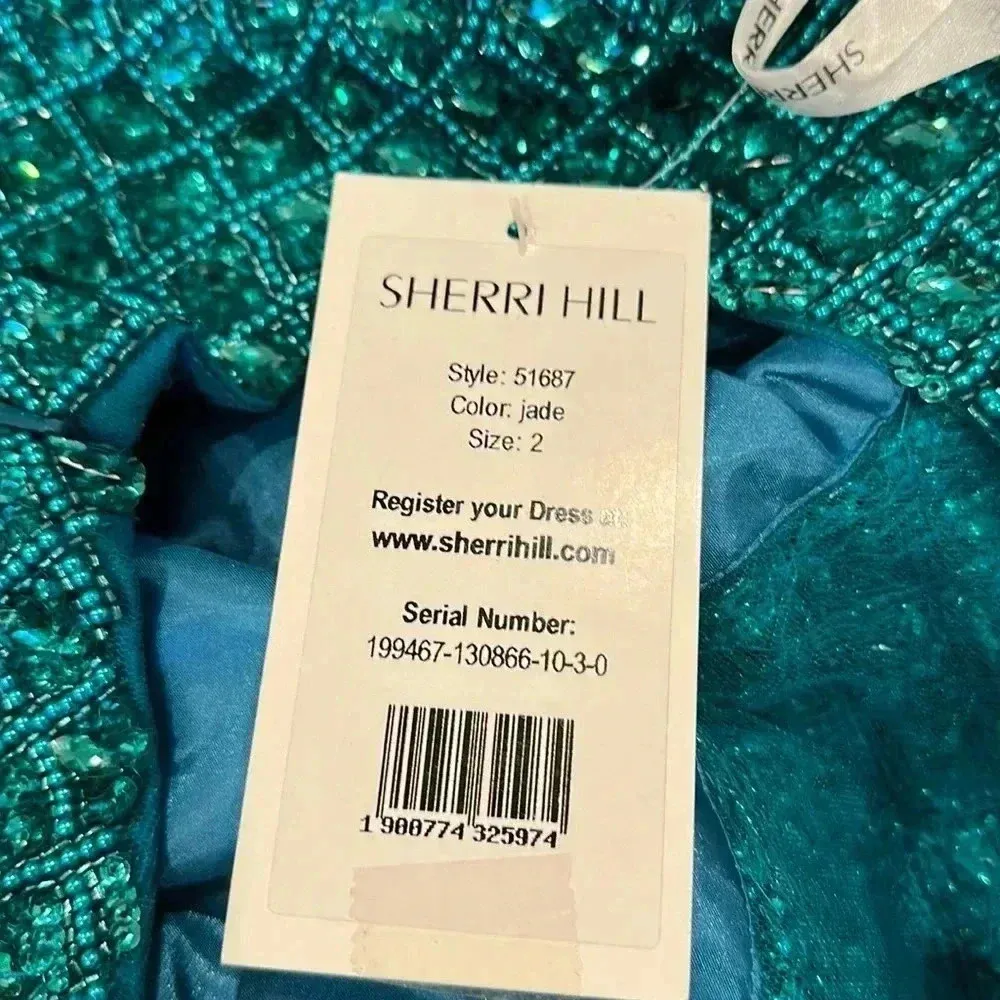 NWT Sherri Hill STUNNING Jade Formal Prom Dress Style #51687 Sz 2 - Image 8