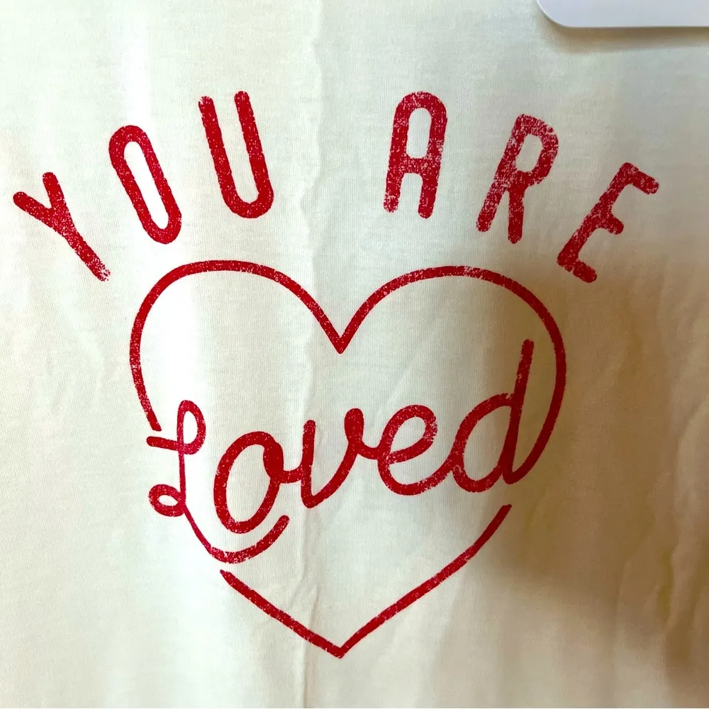 Isabel Maternity Soft Comfy 'You Are Loved' Cream T-Shirt Size XS.  New! - Image 6