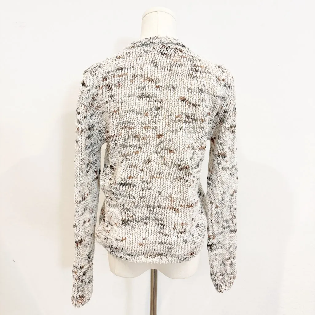 8 by Yoox Crew Neck Multicolor Speckled Knit Sweater Size Small Gray - Image 5