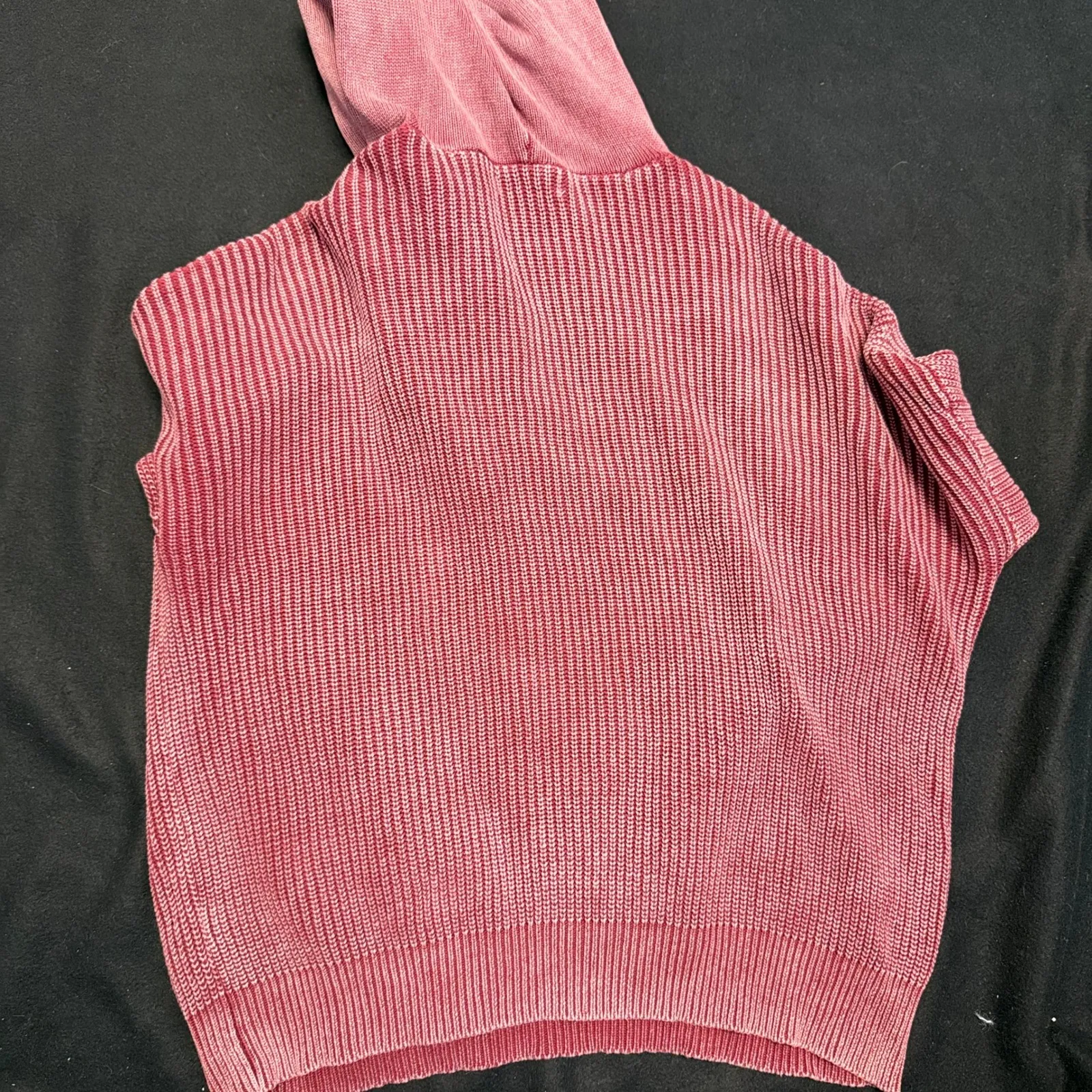 Blu Pepper Womens Knit Hoodie Pul lover Sweater Button Front Burgundy Size L‎ - Image 2