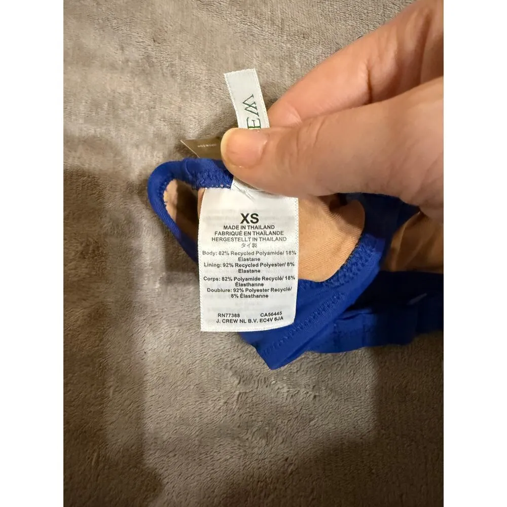 NWT J.Crew Heritage Scoop Neck Bikini Top Venetian Blue Size Extra‎ Small XS - Image 3