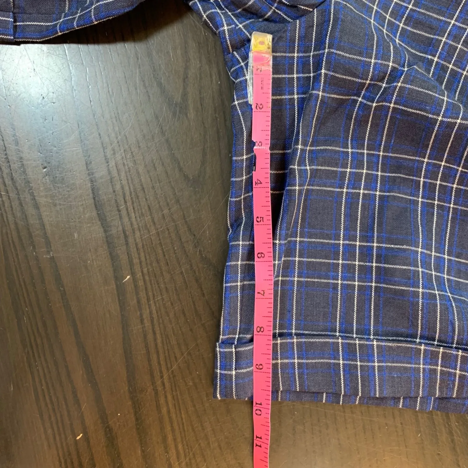 Talbots Italian Fabric Plaid Shorts Womens 8 Blue Pleated‎ USA Vintage VTG Retro - Image 10