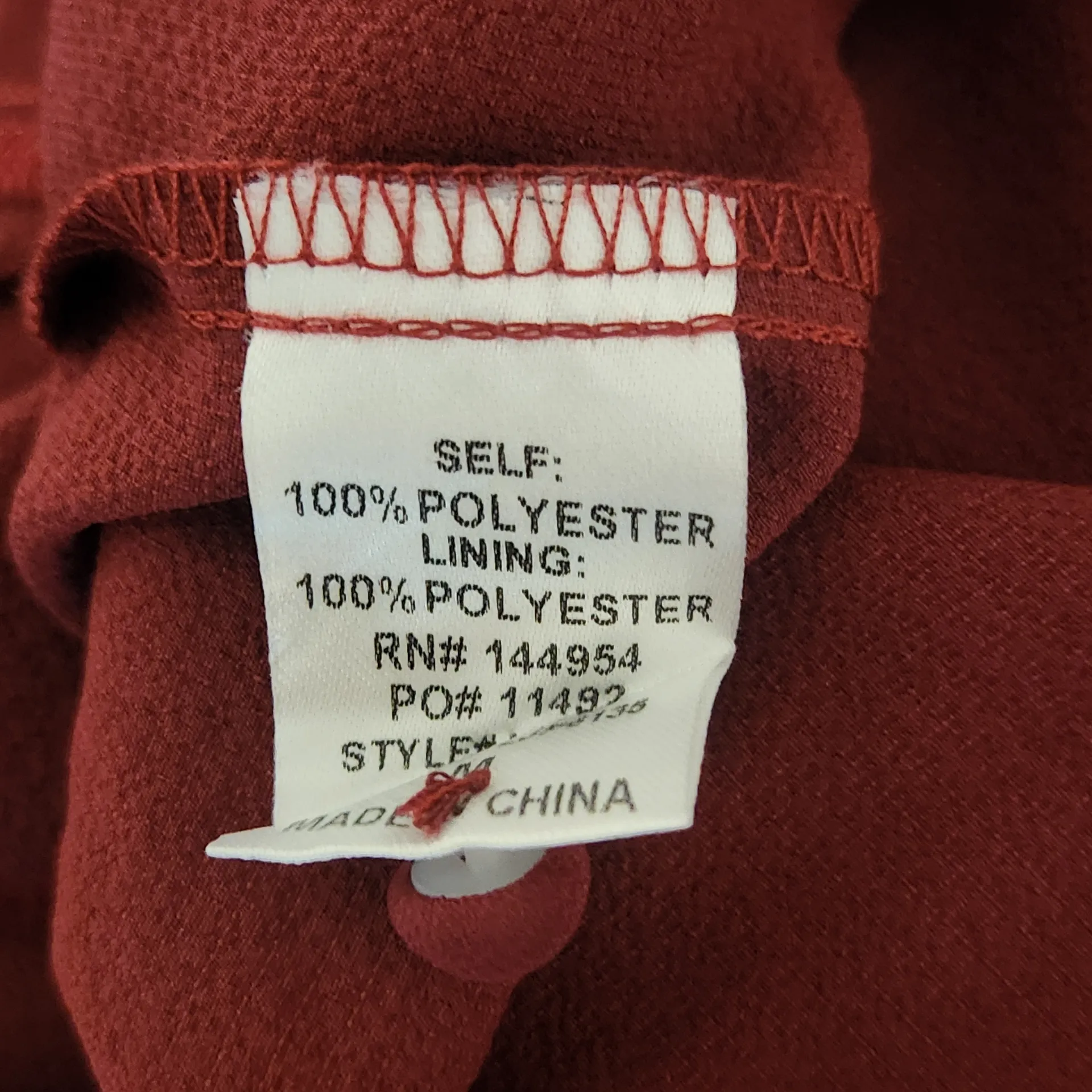 Luxxel Burgundy Long Sleeve Jumpsuit NWT Size Medium Oxblood Wide Leg Jumpsuit - Image 9