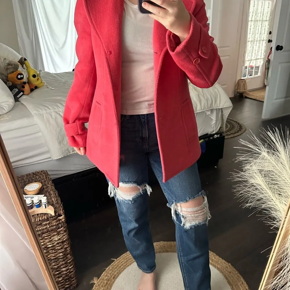 Talbots Women’s 4 Pink Short Alpaca Blend Peacoat - Image 6