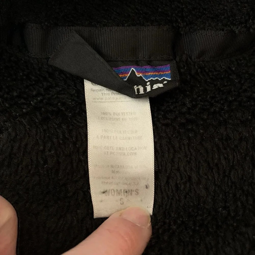 Fleece Jacket Women’s Sz S Black Pullover T Snap 1/4 Button Fuzzy Coat - Image 7