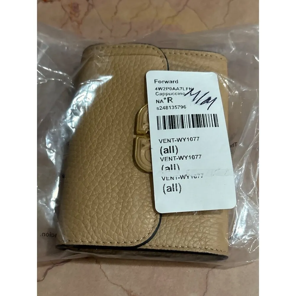 Valentino Garavani V Logo Card Case in Cappuccino Womens Leather Wallet - Image 12