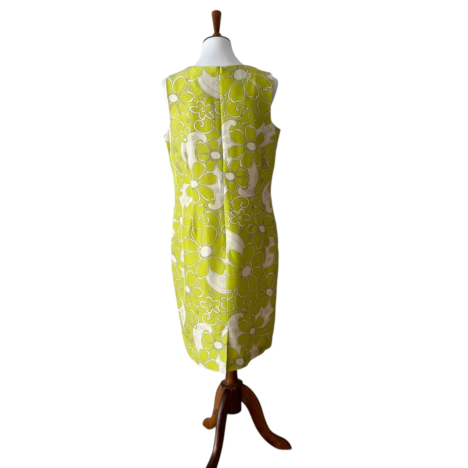 Vintage Womens Green Cocktail Dress 12 Semi Formal Retro Silk 60s Classic Y2K - Image 11