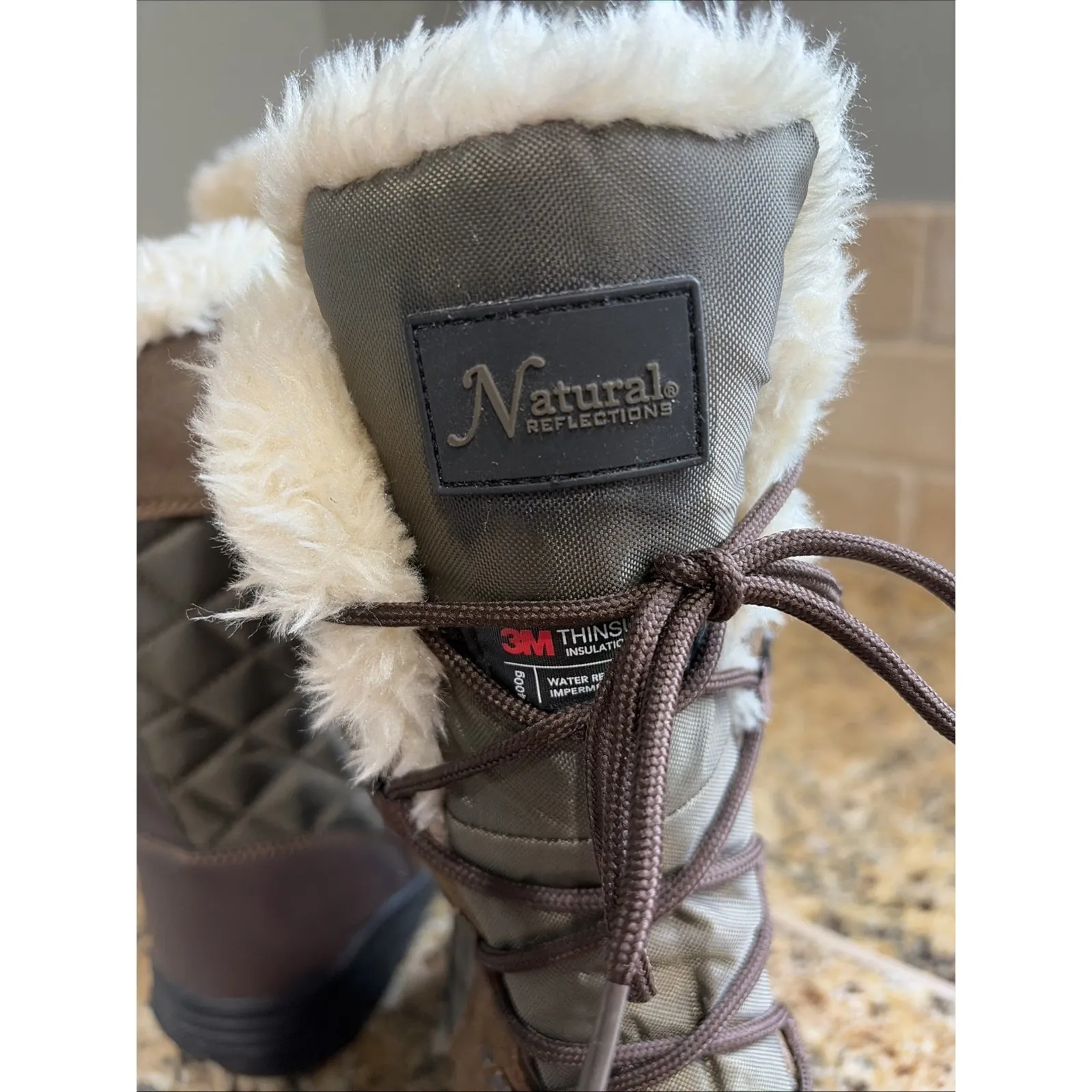 Natural Reflections Brown Leather Hiking Waterproof Outdoor Snow Boots Womens 10 - Image 11