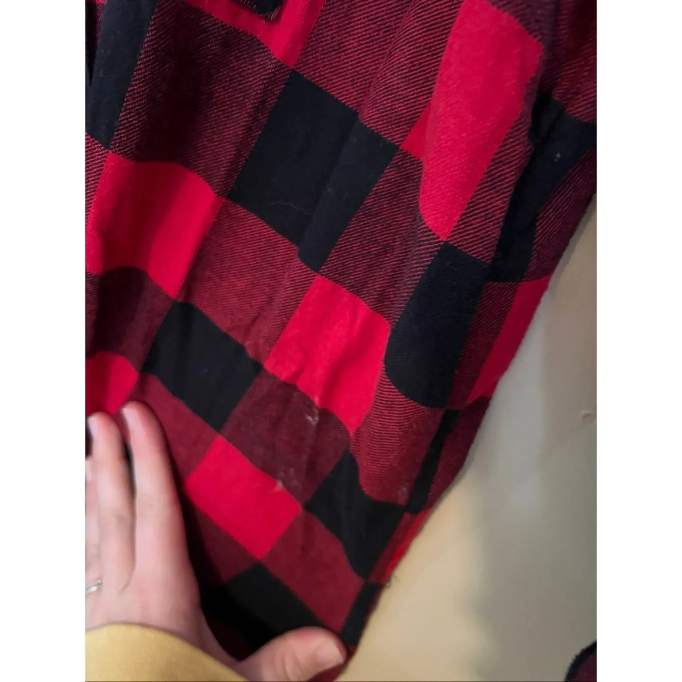 Columbia Red And Black Plaid Hooded Flannel Top Woman’s Size 2X Flaws - Image 5
