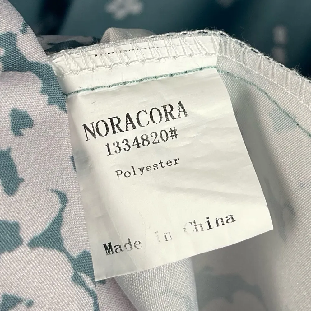 NWOT Noracora Womens Large Floral Short Sleeves Split Neck Midi A - Image 8