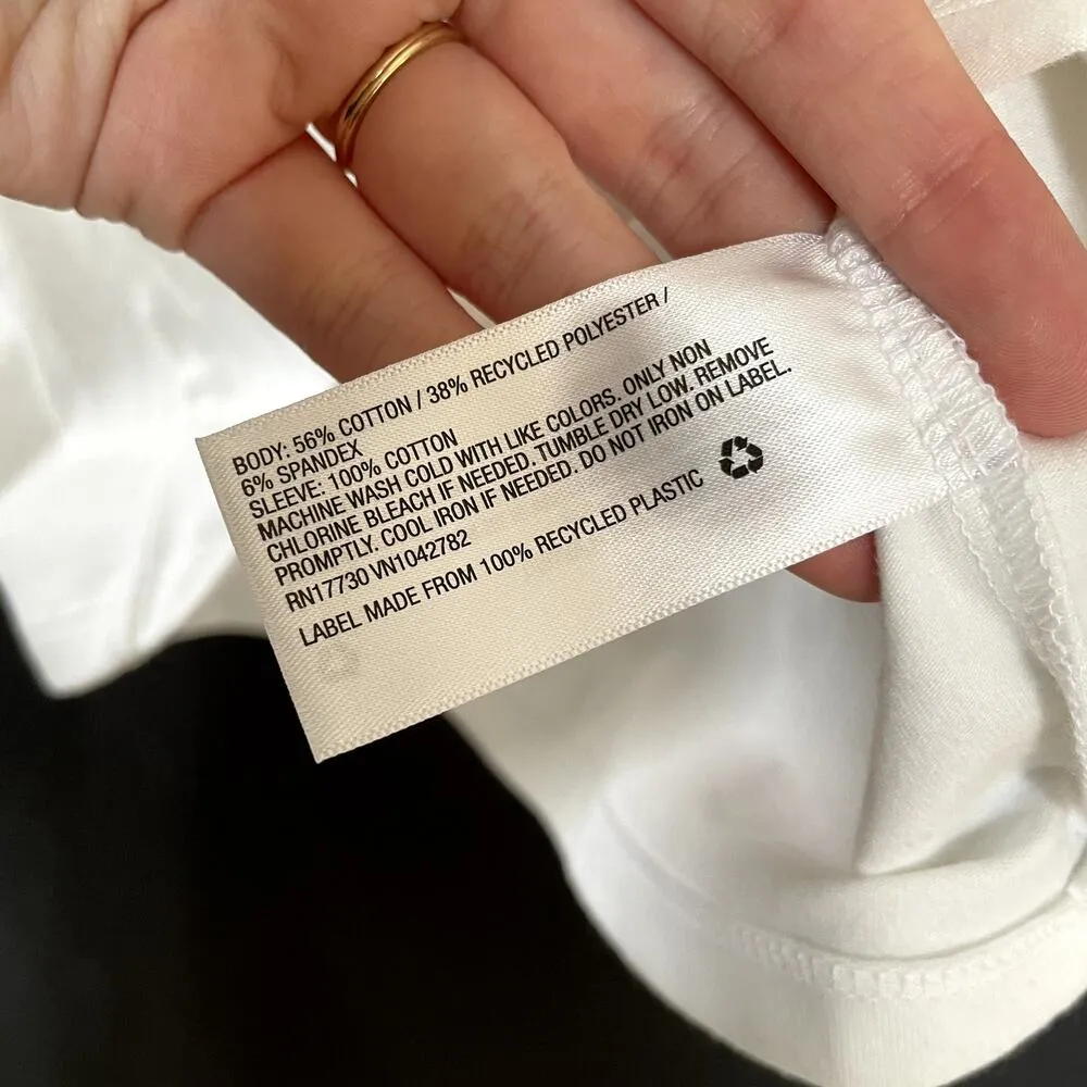 NWT a new day white cropped blouse short sleeves frilled women's size S cotton - Image 5