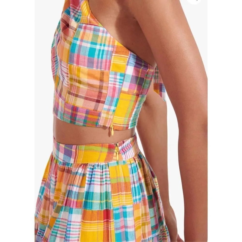 STAUD NWOT  Kai Patchwork/Plaid Top - Image 2