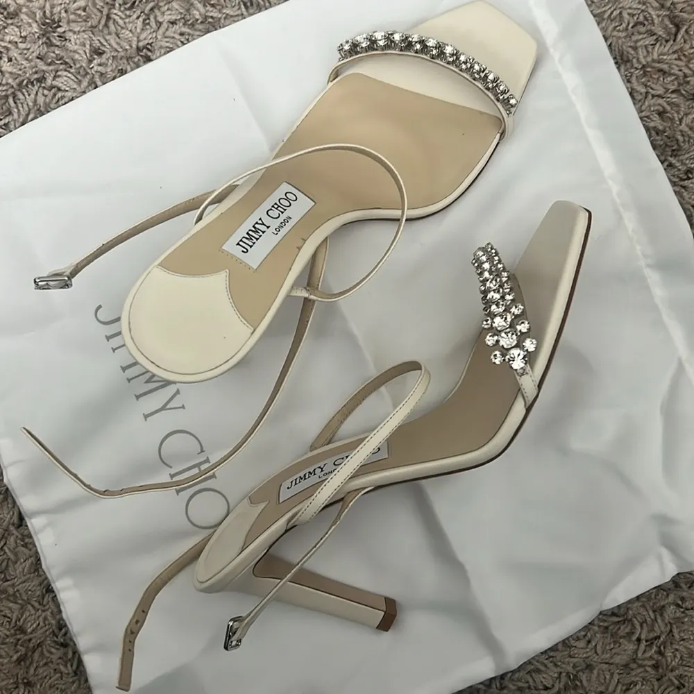 Jimmy Choo Meira 85 Embellished High Heel Sandals, Size 39.5 NEW Retail $1,050 - Image 5
