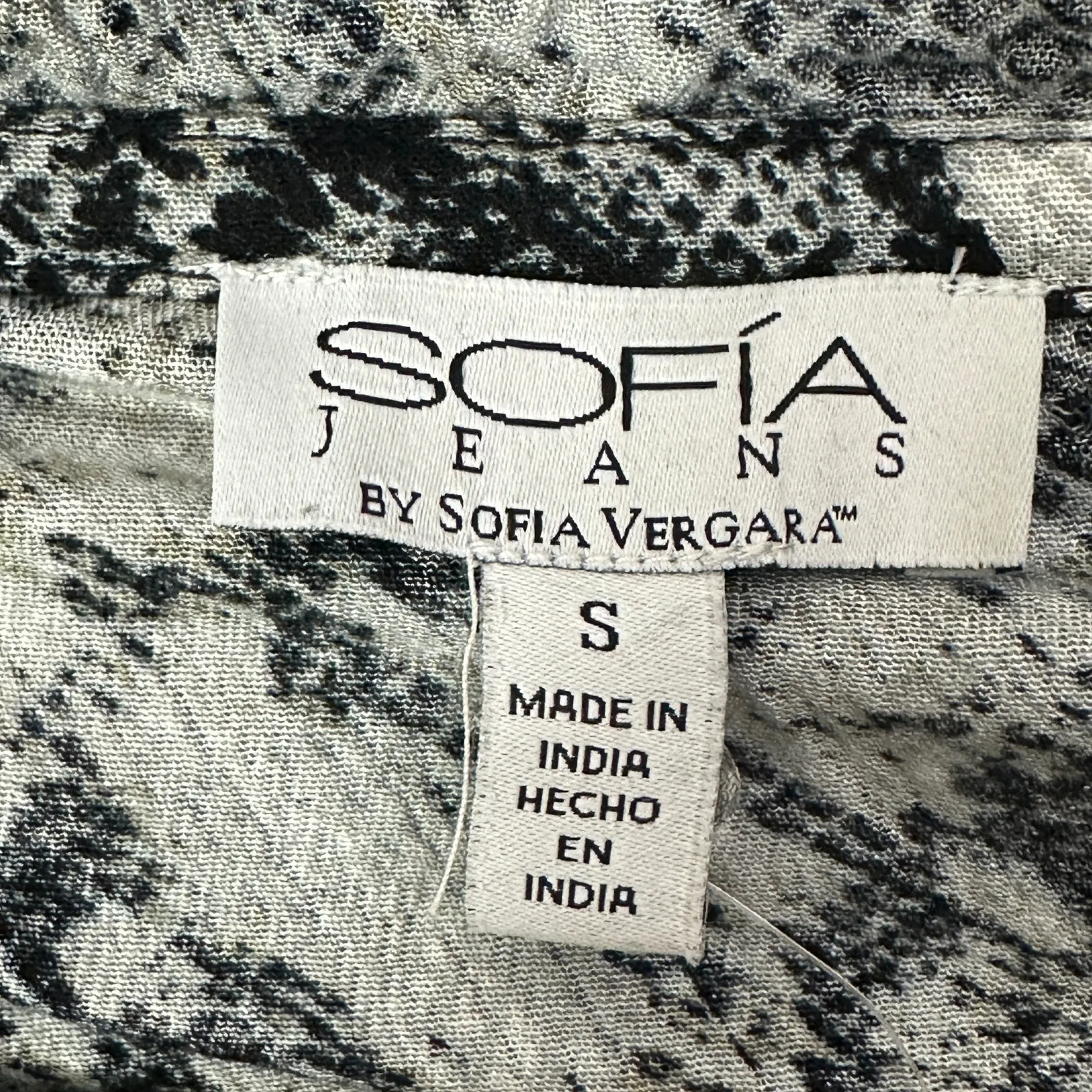 NWT Sofia Jeans Blouse Womens S Gray Snake Print Ruffle Boho Whimsigoth Witchy - Image 6