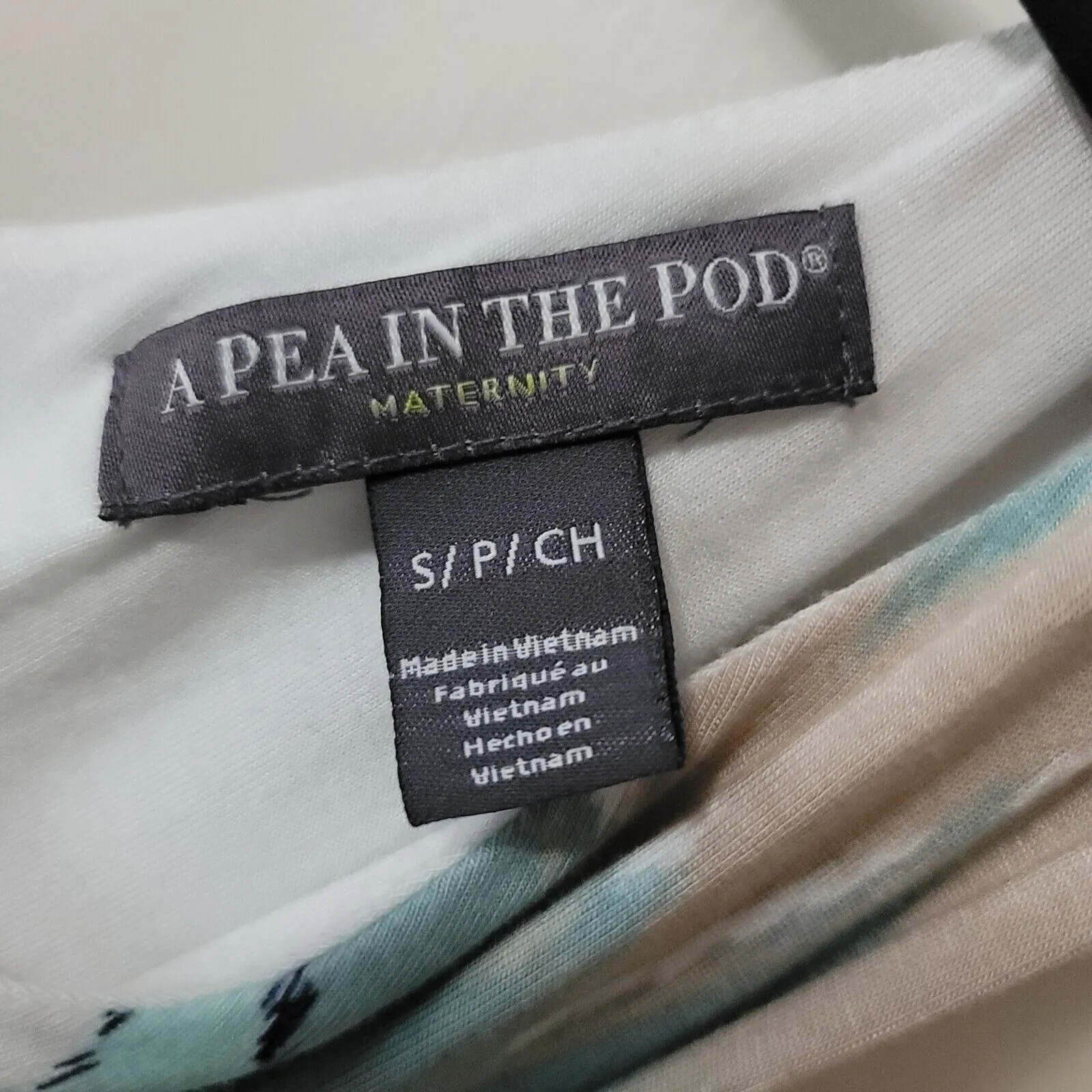 A Pea In The Pod Maternity Maxi Sun Dress Chevron Peach Teal White Size Small - Image 4