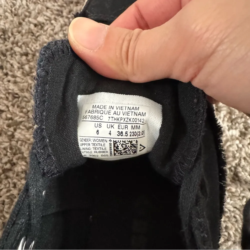 Converse All Star Espadrille Platform Shoes Size 6 in Black - Image 4