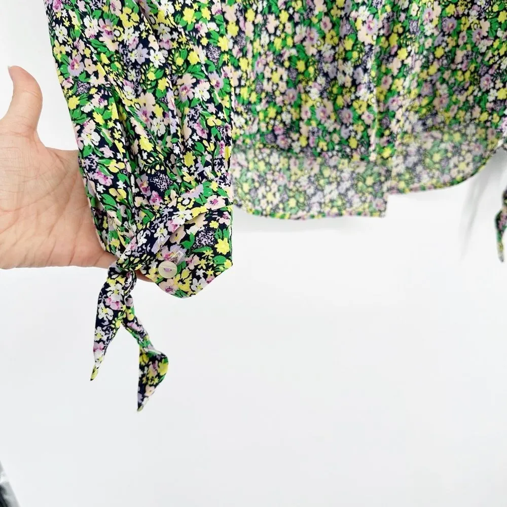 Maeve Anthropologie Ashleigh Puff Sleeved Button Down Blouse Floral Women's S - Image 5