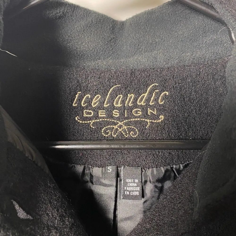 Icelandic Design | Wool Embroidered Button Down Jacket Black Multicolor Small - Image 2