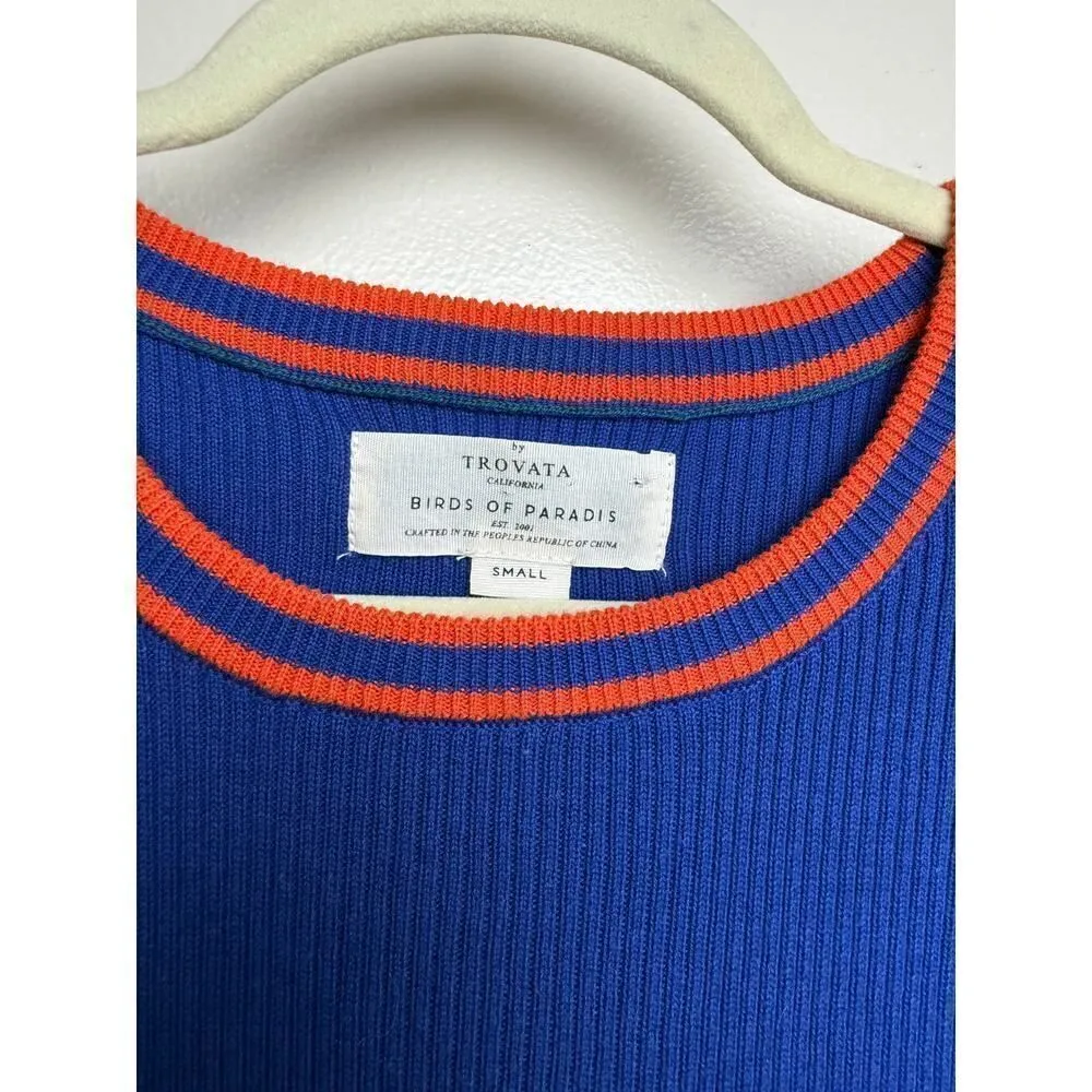 Trovata Birds of Paradis Farrah Sweater Sz. S Blue - Image 2