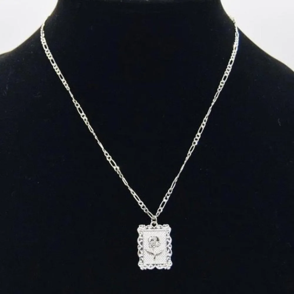 Rose Frame Necklace Silver - Image 2