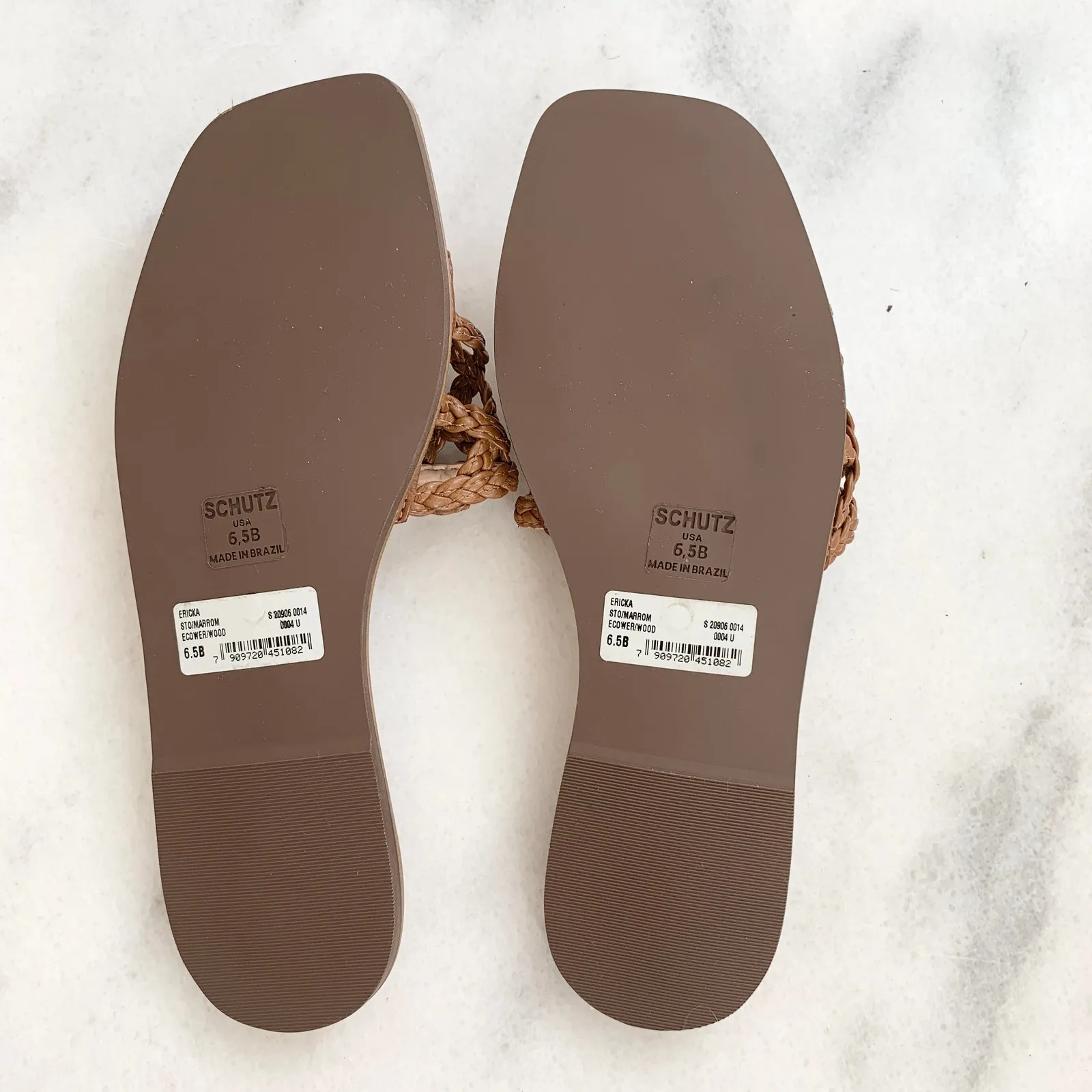 NEW Schutz Ericka Leather Braided Woven Slide Sandal Shoe Wood Size 6.5 - Image 5