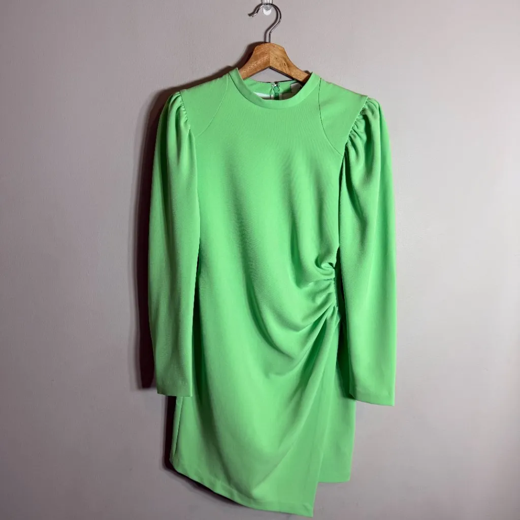A.L.C. Cady Jane Long Sleeve Asymmetrical Mini Dress Womens 2 Green Cocktail NWT - Image 5