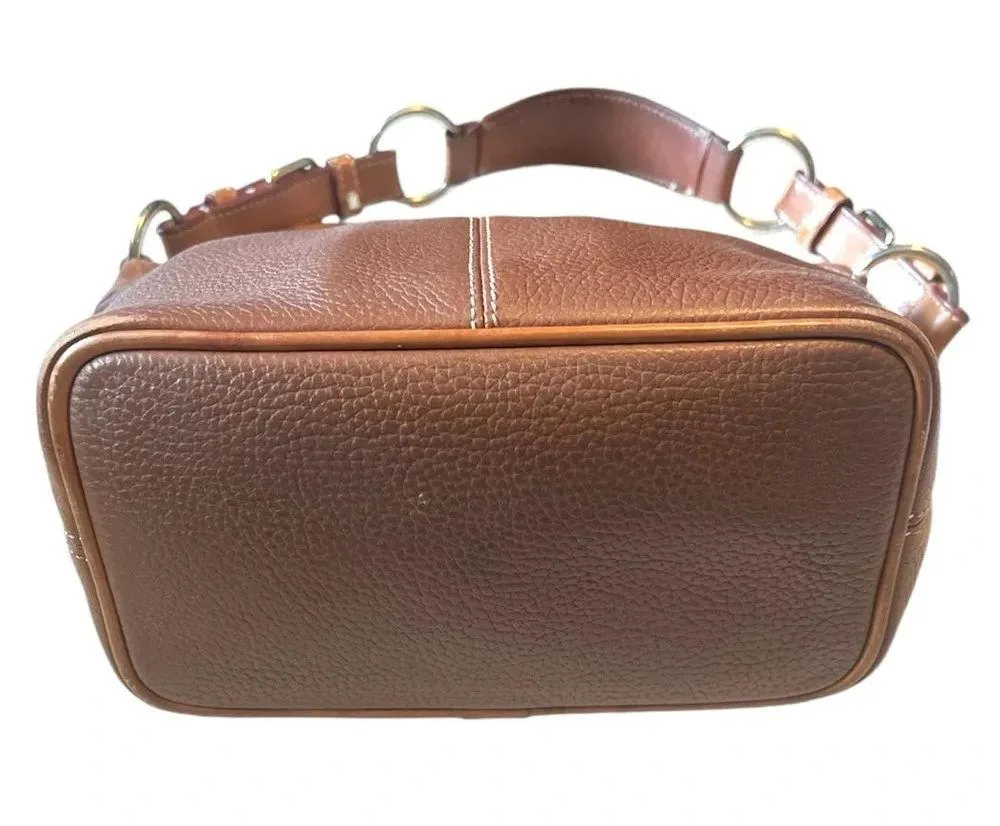 Dooney & Bourke Leather Shoulder Bag Pebble Grain Hobo Brown - Image 5