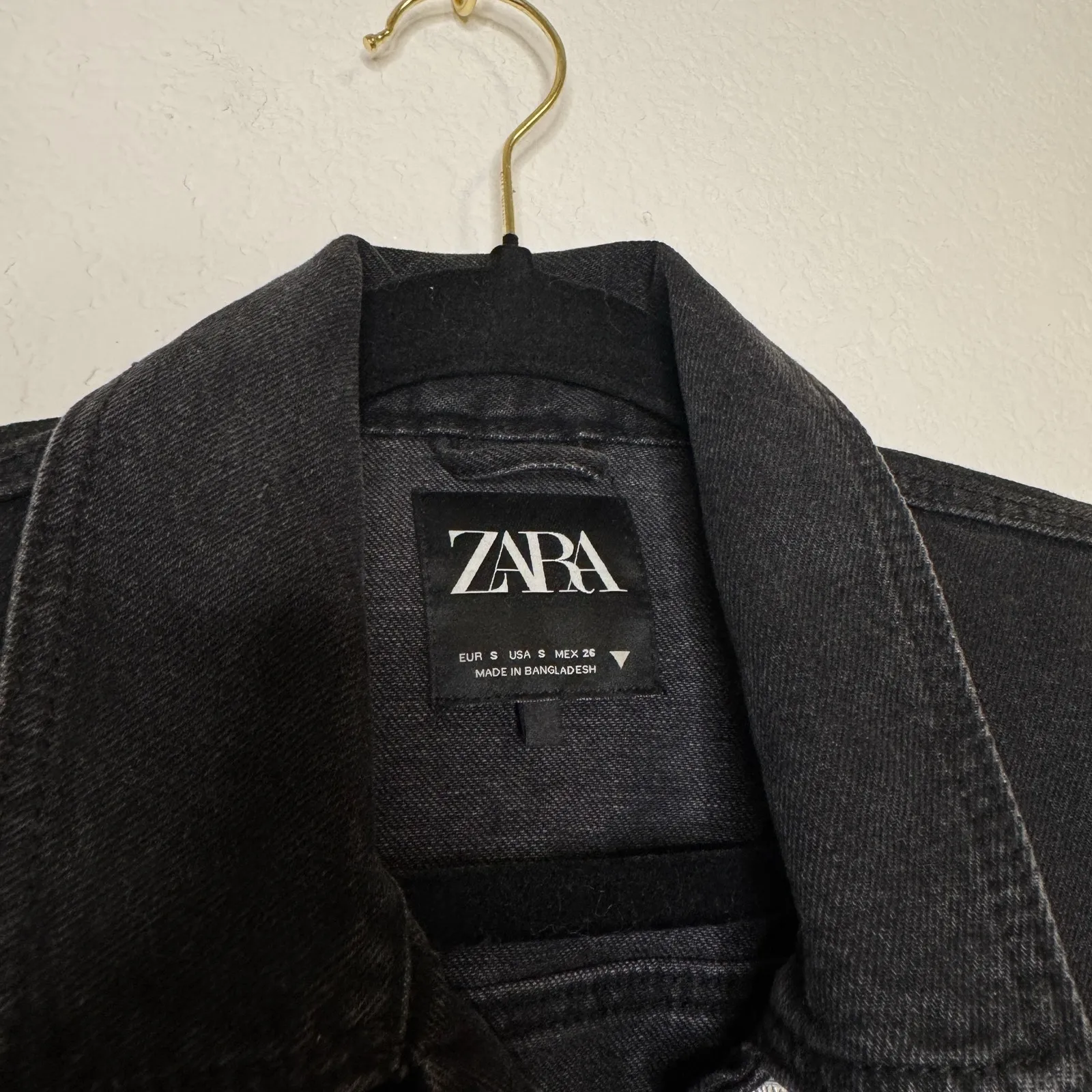Zara Black Denim Jacket - Image 5